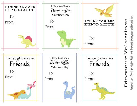 dinosaur valentine cards  printable  printable
