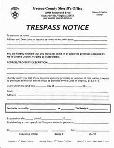 trespassing warning letter fill  printable fillable