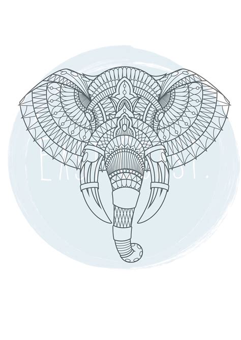 beautiful mandala elephant colouring sheet adult colouring