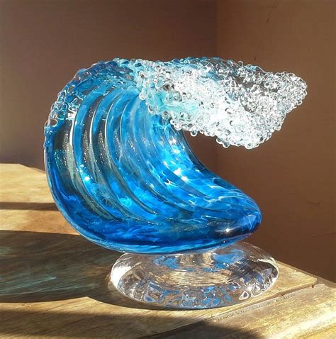Ocean Wave With Cremains Glass Artists Memorial Glass Glass Art