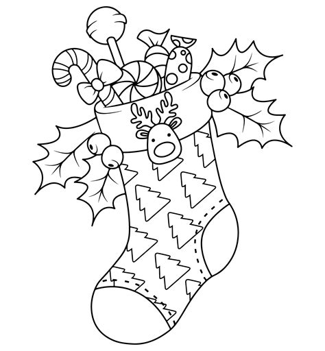 christmas stocking coloring pages printable