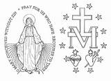 Milagrosa Virgen Medalla Medal Miraculous Oracion Symbols Medallas Milagroso Santísima María Cristo sketch template