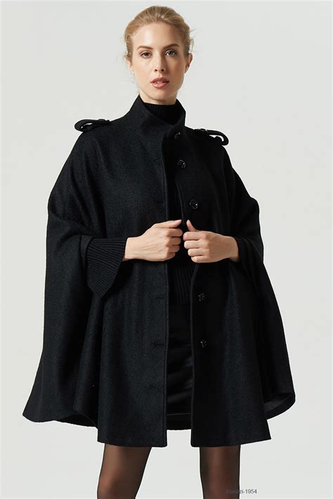wool cape black cape cape coat long cape womens cape etsy
