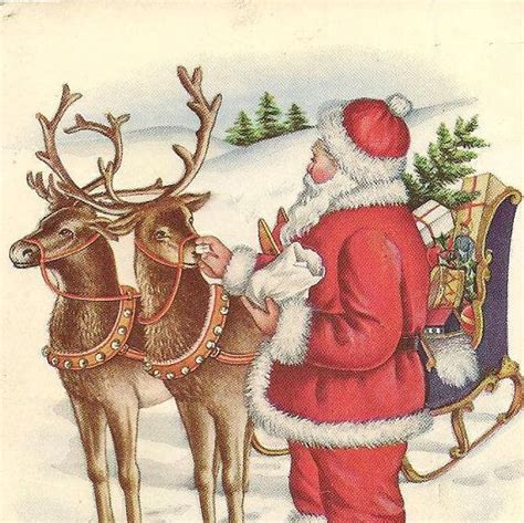 reserved listing sabine santa claus feeds his reindeer etsy