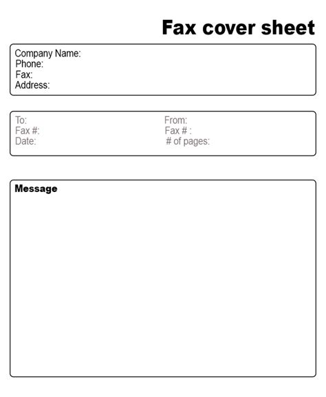 printable blank fax cover sheet template