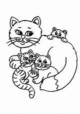 Cat Coloring Pages Cats Fat Mother Baby Katze Animals Ausmalbilder Clipart Kids Animal Babies Cute Printable Print Families Malvorlagen Kittens sketch template