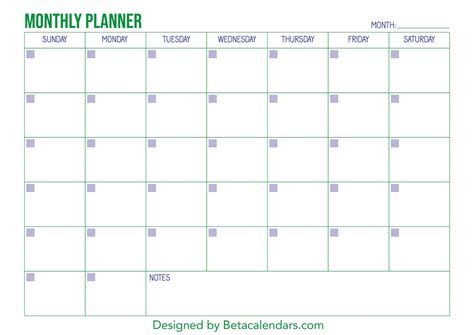 printable monthly planner template printable templates