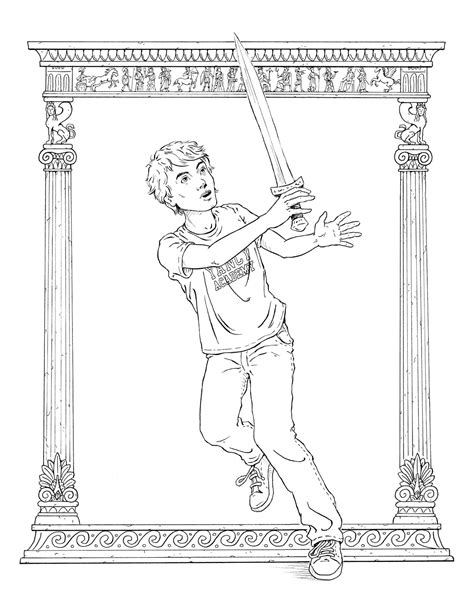 percy jackson coloring pages trident grover kids poseidons printable