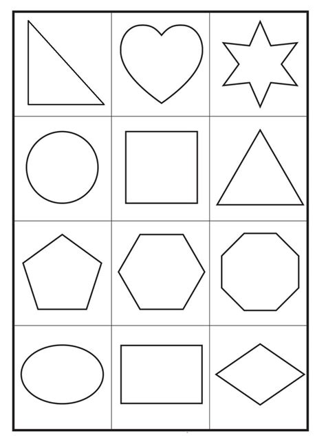 basic printable shapes coloring sheet shape coloring pages printable