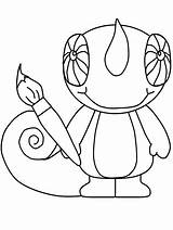 Chameleon Lagartos Pokemon Vari Carle sketch template