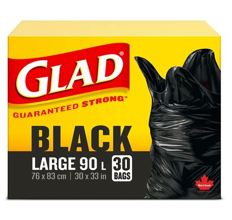 glad black garbage bags large  litres  trash bags walmart canada