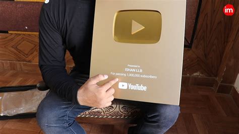Gold Creator Award For Passing 1m Subscribers Ishan Llb Youtube