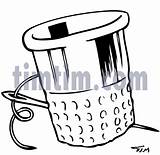 Drawing Thimble Getdrawings Plastic Cup Sewing sketch template