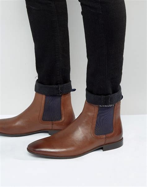 asos chelsea boots  brown leather asos
