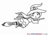 Witch Colouring Halloween Broom Coloring Sheet Pages Title Sheets sketch template