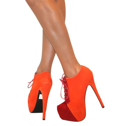 womens ankle shoe boot stiletto high heel hidden platform lace up size
