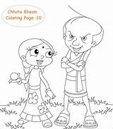 Bheem Chhota Coloring Kids Chutki Pdf Open Print  sketch template
