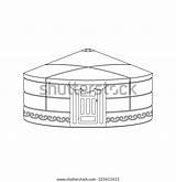 Yurt Nomads Coloring Isolated sketch template