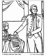 Jefferson Coloring Thomas Presidents Pages President Independence Declaration Easy Go States United Printables Usa sketch template
