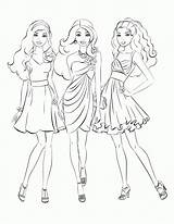 Coloring Fashion Pages Girls Printable Barbie Popular Princess sketch template