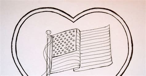 art class ideas american flag heart