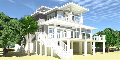 elevated cottage house plan  elevator td architectural designs house plans dream