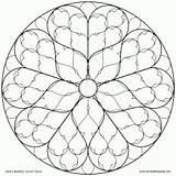Coloring Pages Rose Window Stained Glass Color Coloringhome Mandala Read Cathedral Sens sketch template