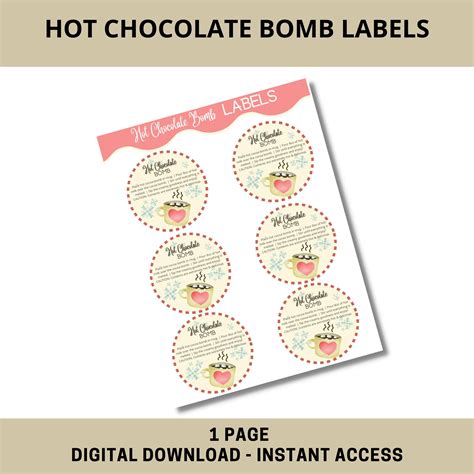 printable hot chocolate bomb labels  vals kitchen