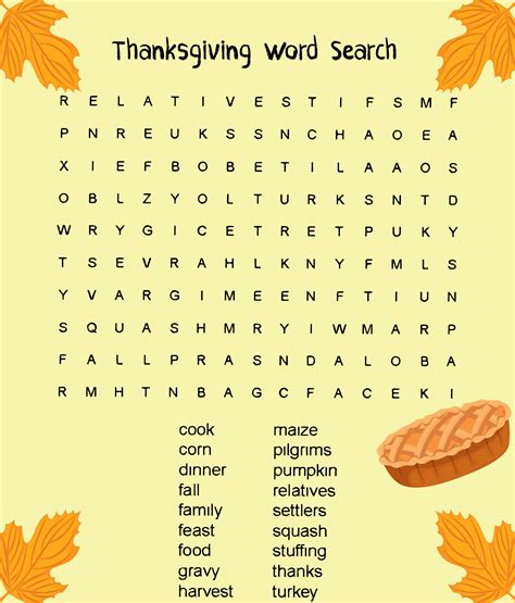 thanksgiving word search printable     printablee