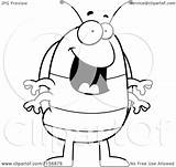 Pillbug Standing Happy Coloring Clipart Cartoon Outlined Vector Cory Thoman Royalty sketch template