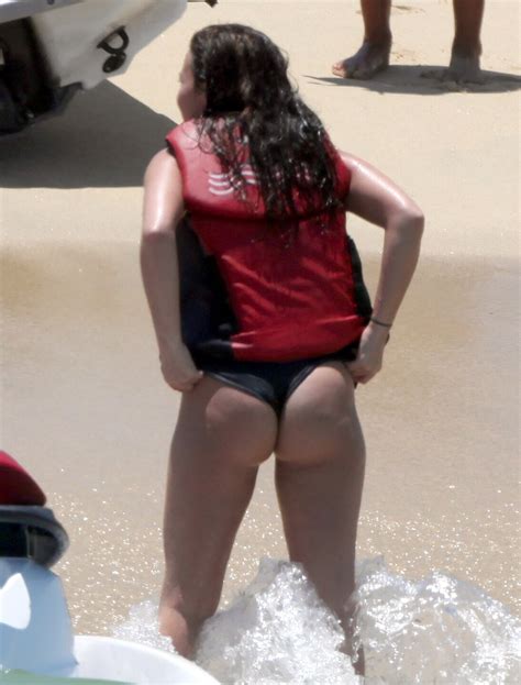demi lovato hot ass in thong swimsuit is totally uncovered