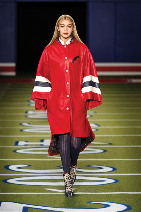 tommy hilfiger fall  runway show football theme clothing