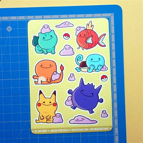 pokemon ditto sticker sheet etsy