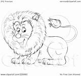 Lion Outline Cute Coloring Clipart Illustration Royalty Alex Rf Bannykh sketch template