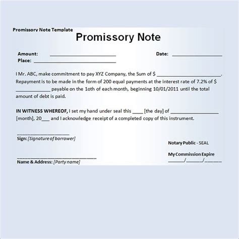 promissory note sample check   httpsnationalgriefawarenessday
