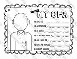 Opa Abuelo Grandpa Questionnaire Card Retrato sketch template