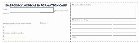 medical alert card template beautiful wallet id card template medical