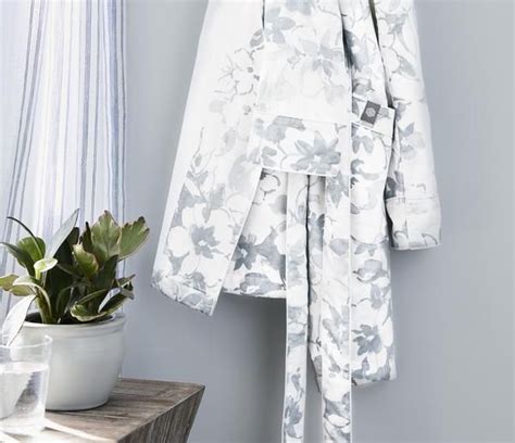 modern floral spa robe  french terry lining boll branch