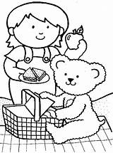 Picnic Coloring Teddy Pages Bear Friends Printable Sheet Bears Preschool Boy Children Having Family Colouring Crafts Cute Preparing Fun Sheets sketch template