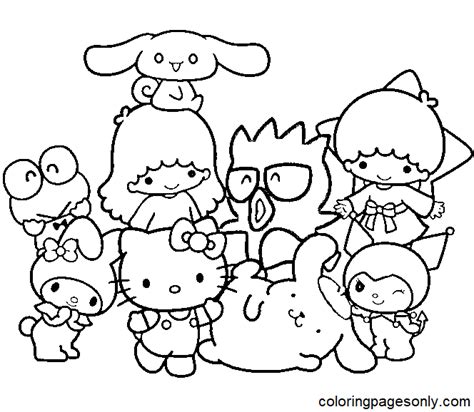 cute characters sanrio coloring page  printable coloring pages