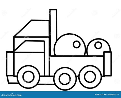 truck kids educational coloring pages stock illustration illustration