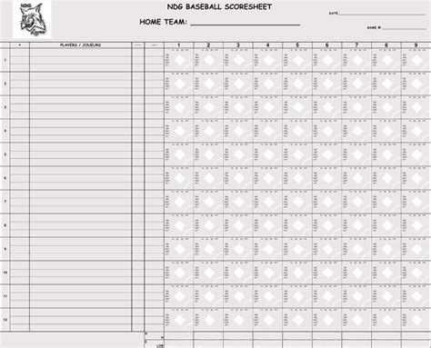printable baseball scoresheets scorecards