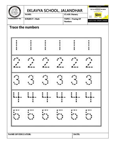 tracing  numbers worksheet sorting activities preschool preschool