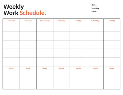 weekly schedule template tutor suhu