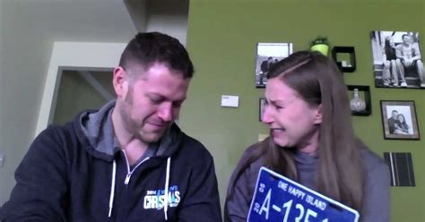 wife surprises husband with first pregnancy announcement