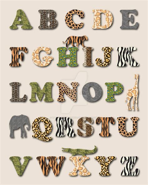 animal print alphabet  happyhortonstudio  deviantart