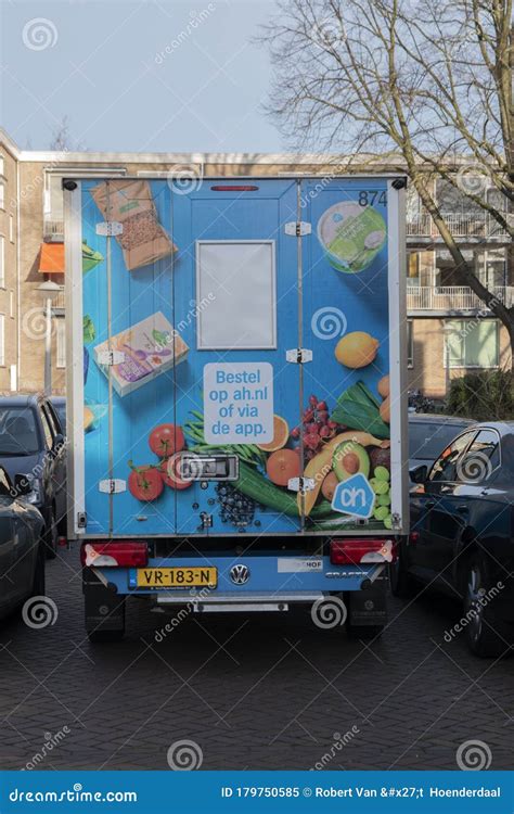 ah delivering truck  amsterdam  netherlands  editorial image image  netherlands