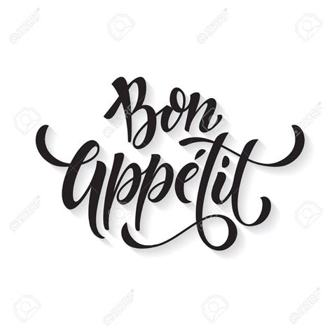 bon appetit text vector ink calligraphy title royalty  cliparts vectors  stock