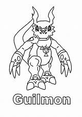Digimon Coloring Guilmon Kleurplaten Kleurplaat Coloriages Shoutmon X4 Malvorlagen Animaatjes Animes sketch template