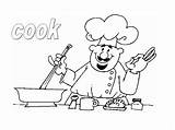 Profesiones Koch Cocineros Kochen Cocinero Inglés Ingles Cocinando Cuisinier Malvorlagen Cocina Laminas sketch template